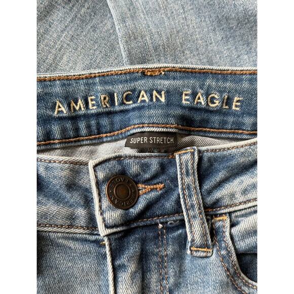 AE American Eagle Jeans Women's Size 00 Super Stretch Jegging Distressed Denim - Picture 7 of 9